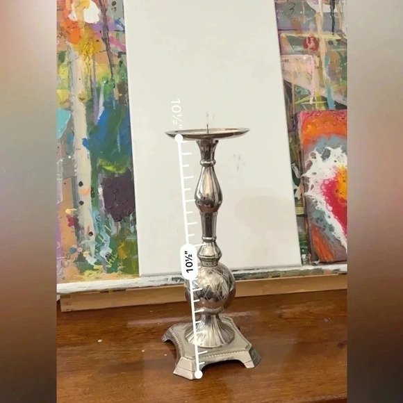 Silver Toned Candle Holder - Picture 8 of 8